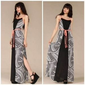 NWT Sheer long dress Black white swimsuit cover